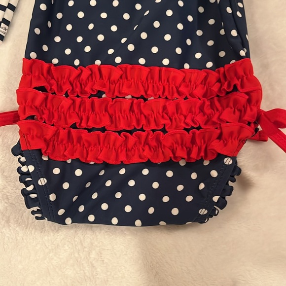 Ruffle Butts long sleeve rash guard, red, white and blue, size 3-6 months - Picture 6 of 6